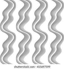 Design seamless monochrome waving pattern. Abstract vertical background. Vector art. No gradient
