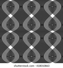 Design seamless monochrome waving pattern. Abstract background. Vector art. No gradient