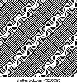 Design seamless monochrome waving pattern. Abstract stripy background. Vector art