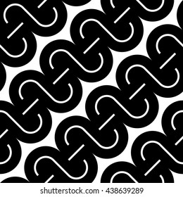 Design seamless monochrome waving pattern. Abstract stripy background. Vector art