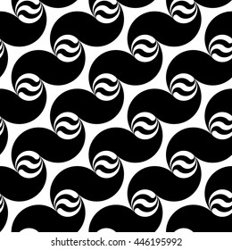 Design seamless monochrome waving pattern. Abstract diagonal background. Vector art