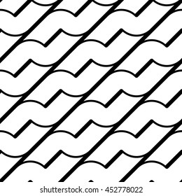Design seamless monochrome waving pattern. Abstract background. Vector art