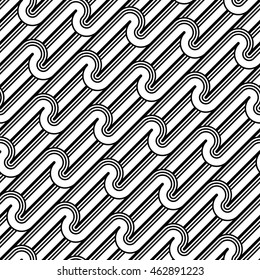 Design seamless monochrome waving pattern. Abstract background. Vector art