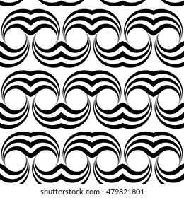 Design seamless monochrome waving pattern. Abstract background. Vector art