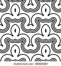 Design seamless monochrome waving pattern. Abstract background. Vector art