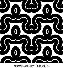 Design seamless monochrome waving pattern. Abstract background. Vector art