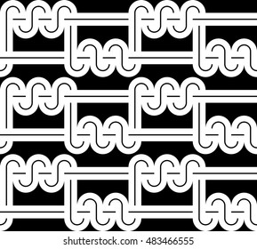Design seamless monochrome waving pattern. Abstract background. Vector art