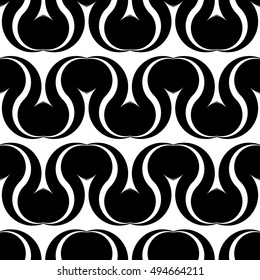 Design seamless monochrome waving pattern. Abstract zigzag background. Vector art