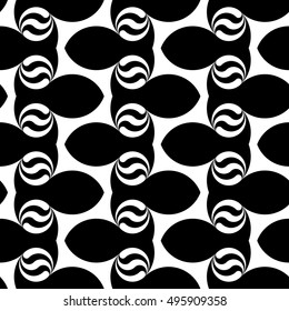 Design seamless monochrome waving pattern. Abstract zigzag background. Vector art