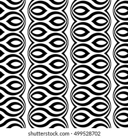Design seamless monochrome waving pattern. Abstract zigzag background. Vector art