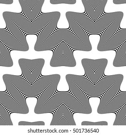 Design seamless monochrome waving pattern. Abstract striped background. Vector art. No gradient
