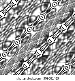 Design seamless monochrome waving pattern. Abstract background. Vector art. No gradient