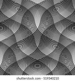 Design seamless monochrome waving pattern. Abstract background. Vector art. No gradient