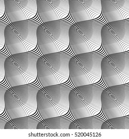 Design seamless monochrome waving pattern. Abstract background. Vector art. No gradient