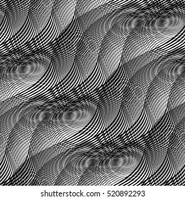 Design seamless monochrome waving pattern. Abstract background. Vector art. No gradient