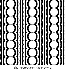 Design seamless monochrome waving pattern. Abstract circle background. Vector art