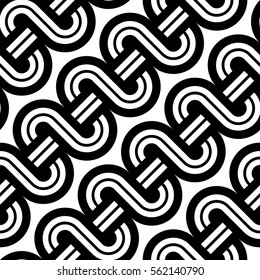 Design seamless monochrome waving pattern. Abstract background. Vector art