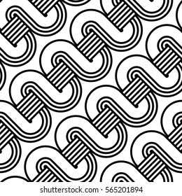 Design seamless monochrome waving pattern. Abstract background. Vector art