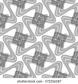 Design seamless monochrome waving pattern. Abstract background. Vector art. No gradient