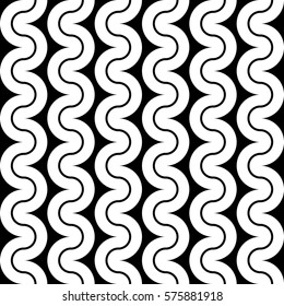Design seamless monochrome waving pattern. Abstract vertical background. Vector art