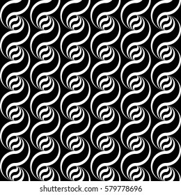 Design seamless monochrome waving pattern. Abstract vertical background. Vector art