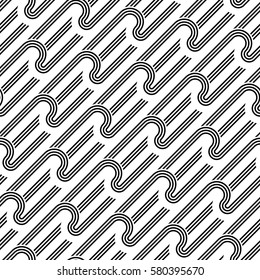 Design seamless monochrome waving pattern. Abstract background. Vector art
