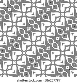 Design seamless monochrome waving pattern. Abstract decorative background. Vector art
