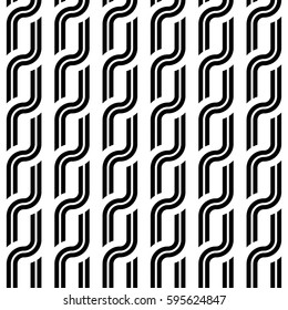 Design seamless monochrome waving pattern. Abstract background. Vector art