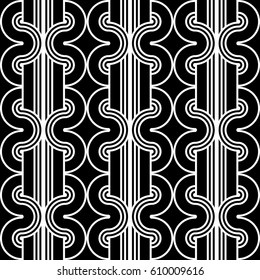 Design seamless monochrome waving pattern. Abstract background. Vector art