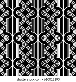 Design seamless monochrome waving pattern. Abstract background. Vector art