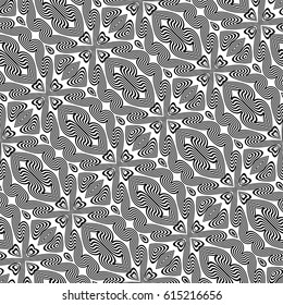 Design seamless monochrome waving pattern. Abstract decorative background. Vector art