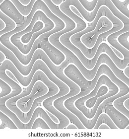 Design seamless monochrome waving pattern. Abstract background. Vector art. No gradient