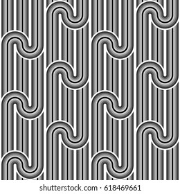 Design seamless monochrome waving pattern. Abstract diagonal background. Vector art. No gradient