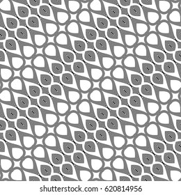 Design seamless monochrome waving pattern. Abstract decorative background. Vector art