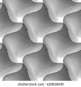 Design seamless monochrome waving pattern. Abstract background. Vector art. No gradient