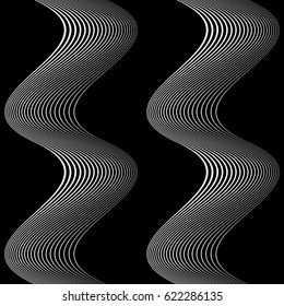 Design seamless monochrome waving pattern. Abstract background. Vector art. No gradient