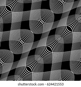Design seamless monochrome waving pattern. Abstract background. Vector art. No gradient