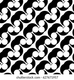 Design seamless monochrome waving pattern. Abstract background. Vector art