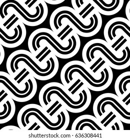 Design seamless monochrome waving pattern. Abstract background. Vector art