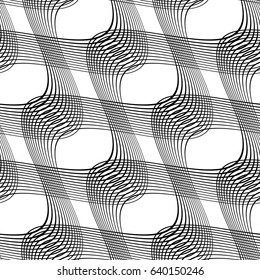 Design seamless monochrome waving pattern. Abstract background. Vector art. No gradient