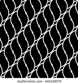 Design seamless monochrome waving pattern. Abstract background. Vector art