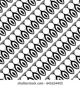 Design seamless monochrome waving pattern. Abstract circle background. Vector art
