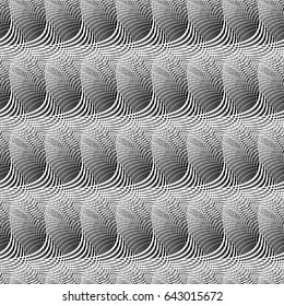 Design seamless monochrome waving pattern. Abstract background. Vector art. No gradient