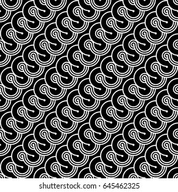 Design seamless monochrome waving pattern. Abstract diagonal background. Vector art