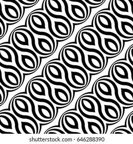 Design seamless monochrome waving pattern. Abstract zigzag background. Vector art
