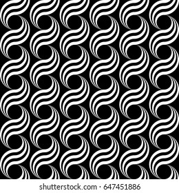 Design seamless monochrome waving pattern. Abstract background. Vector art
