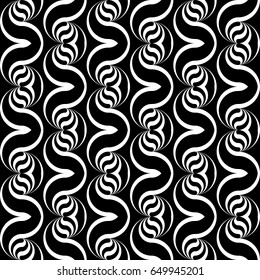 Design seamless monochrome waving pattern. Abstract background. Vector art