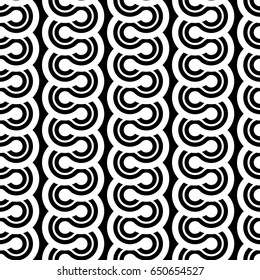 Design seamless monochrome waving pattern. Abstract background. Vector art