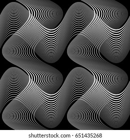 Design seamless monochrome waving pattern. Abstract background. Vector art. No gradient