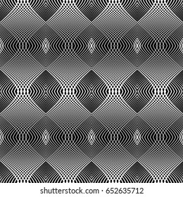 Design seamless monochrome waving pattern. Abstract background. Vector art. No gradient